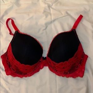 Adore Me Black and Red Push-up Bra